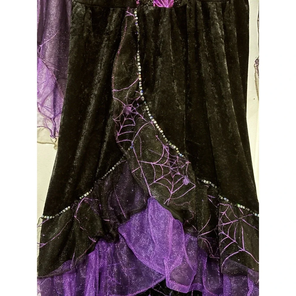 Gothic Witch Deluxe Midnight Witch Gown - Black & Purple . No SZ Tag
